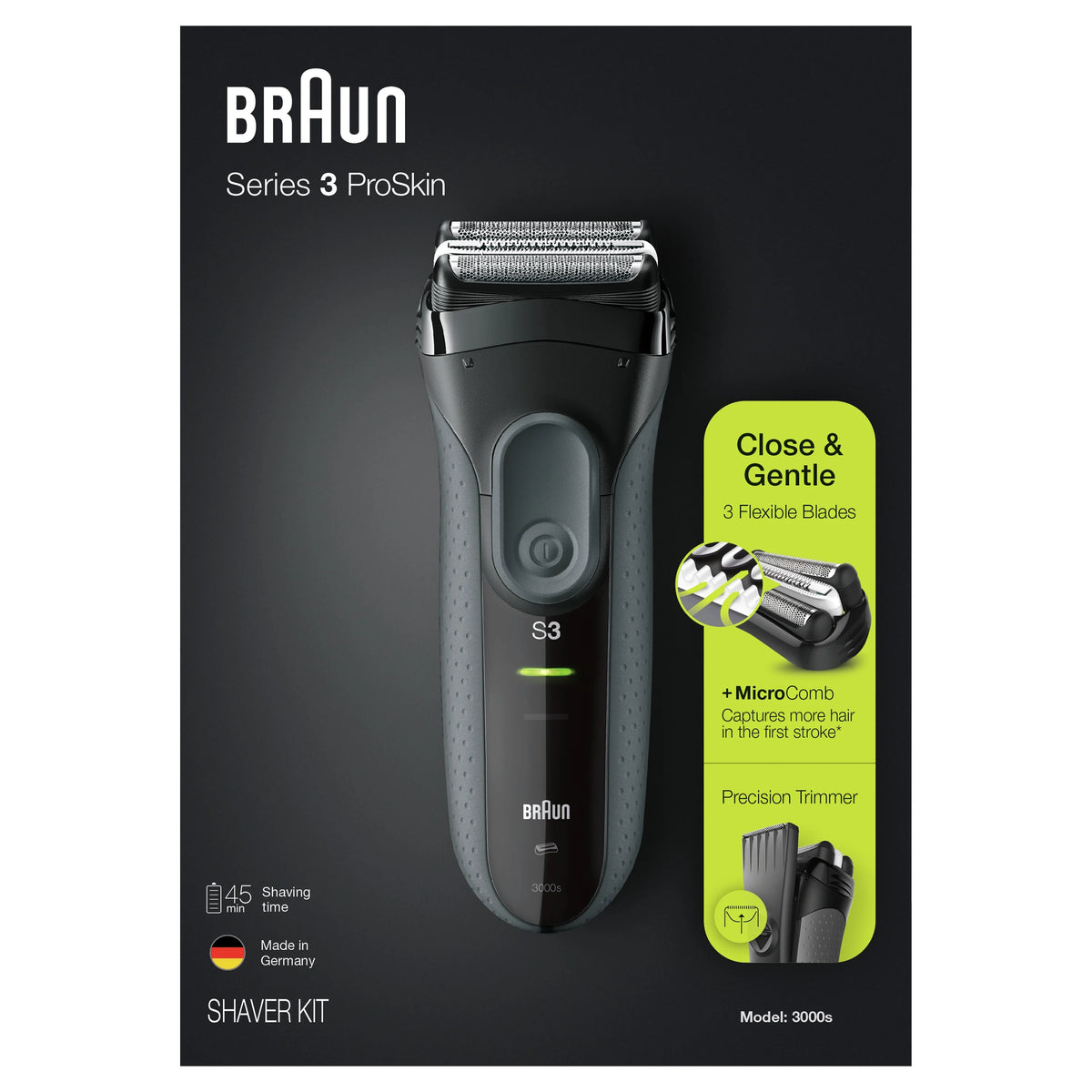 Black Rechargeable Electric Shaver J1595