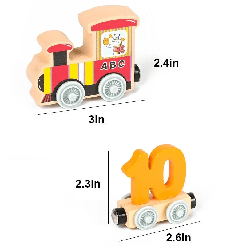 Wooden Magnetic Train Building Blocks Puzzle Toys L30667