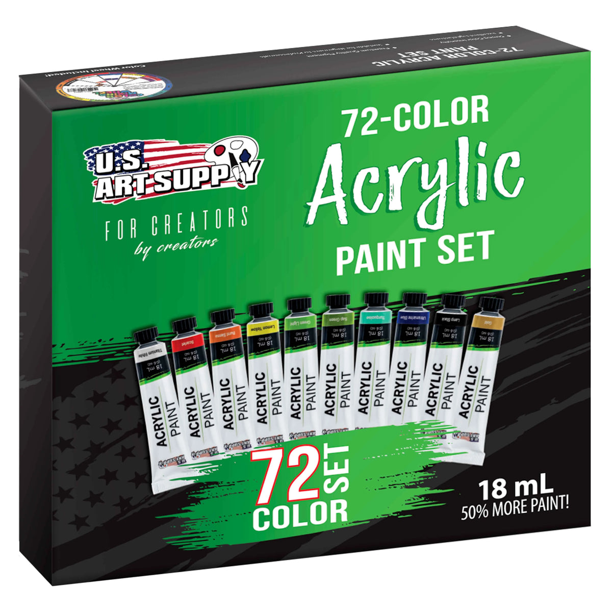 72 Color Set of Acrylic Paint in 18ml Tubes E345796