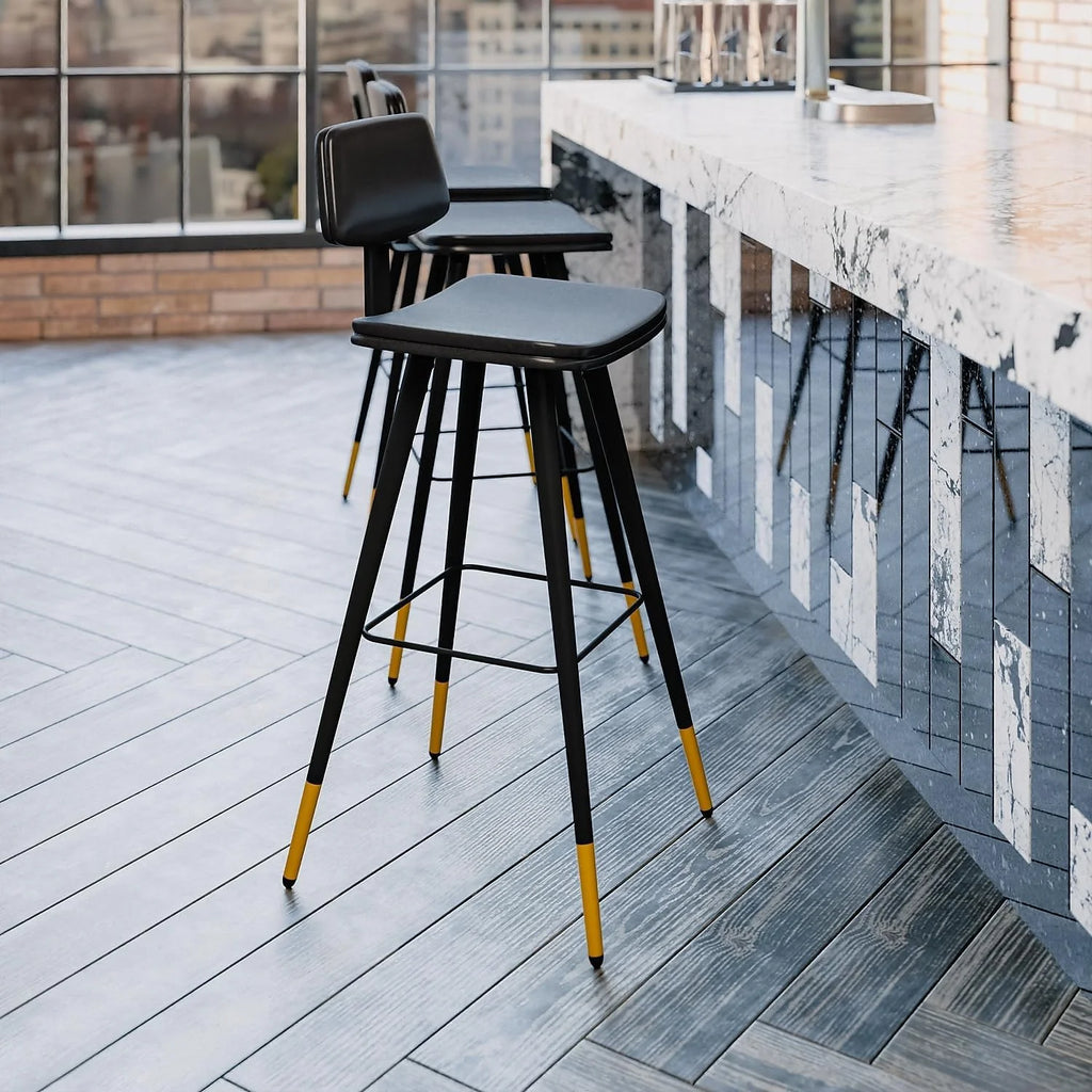 Black Adjustable Low Back Barstool H471935