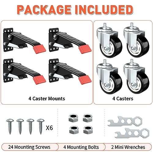 4 Pack Heavy Duty Retractable Caster Kit A8840