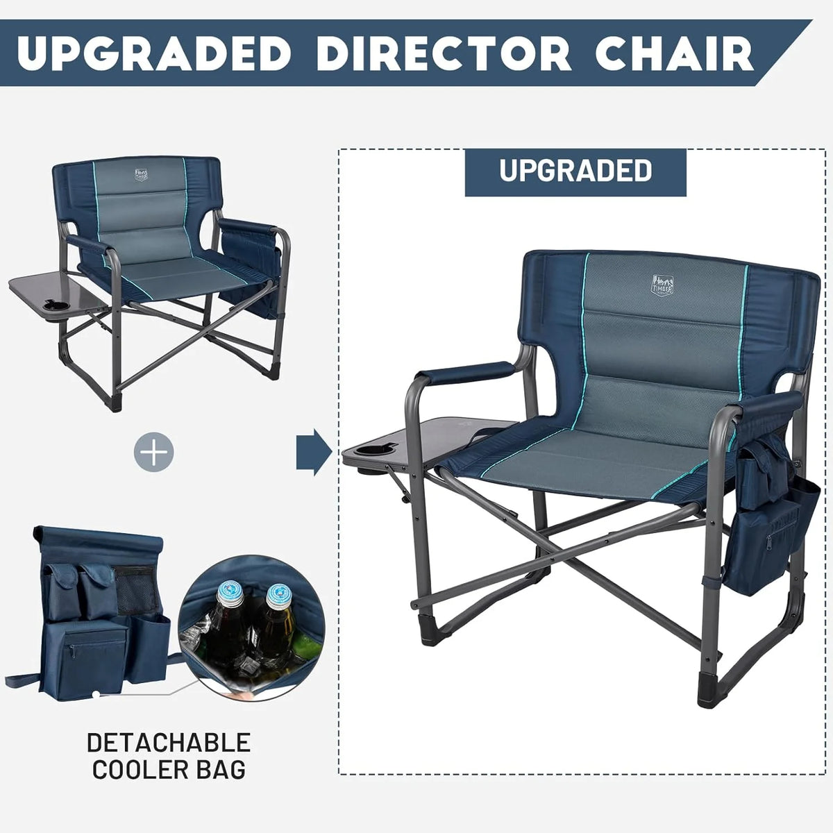 Oversized Heavy Duty Folding Camping Chair with Side Table and Side Pocket M435135