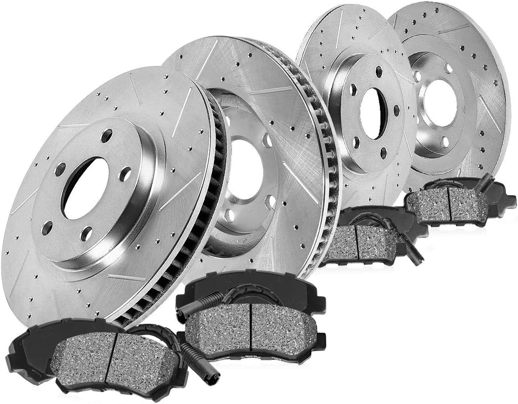 FRONT 281mm + REAR 267mm D/S 5 Lug Rotors + Brake Pads + Clips O267070