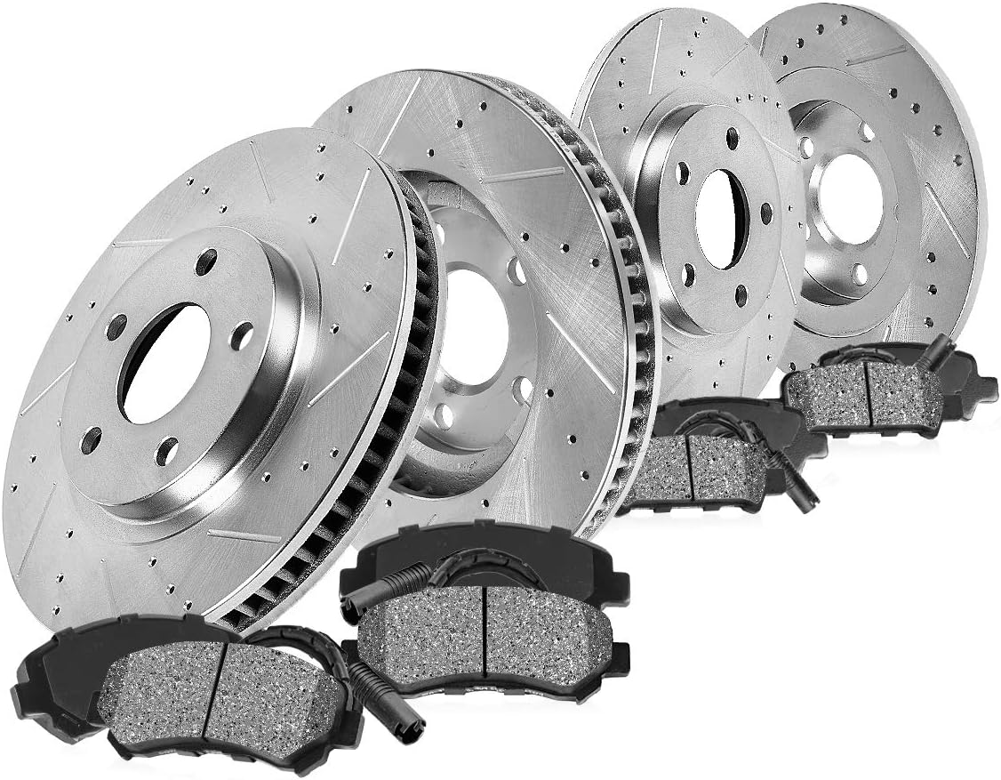 FRONT 281mm + REAR 267mm D/S 5 Lug Rotors + Brake Pads + Clips O267070