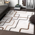 Ivory Vintage Geometric Area Rug B413493