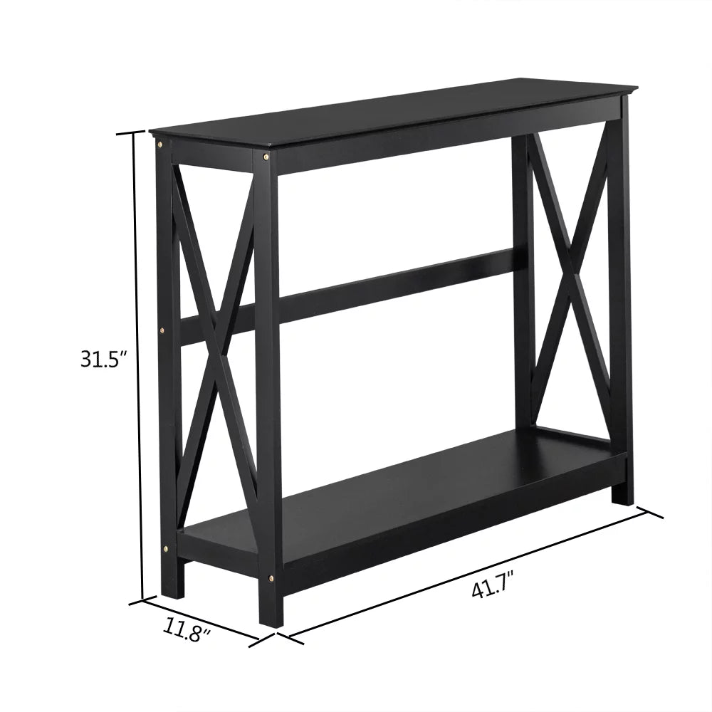 Black 2 Tier Console Table C3821