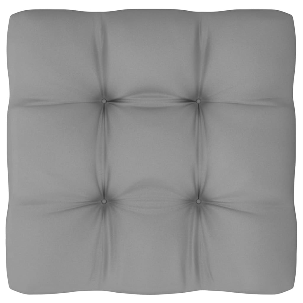 6 Piece Gray Cushioned Pinewood Patio Lounge Set U703606