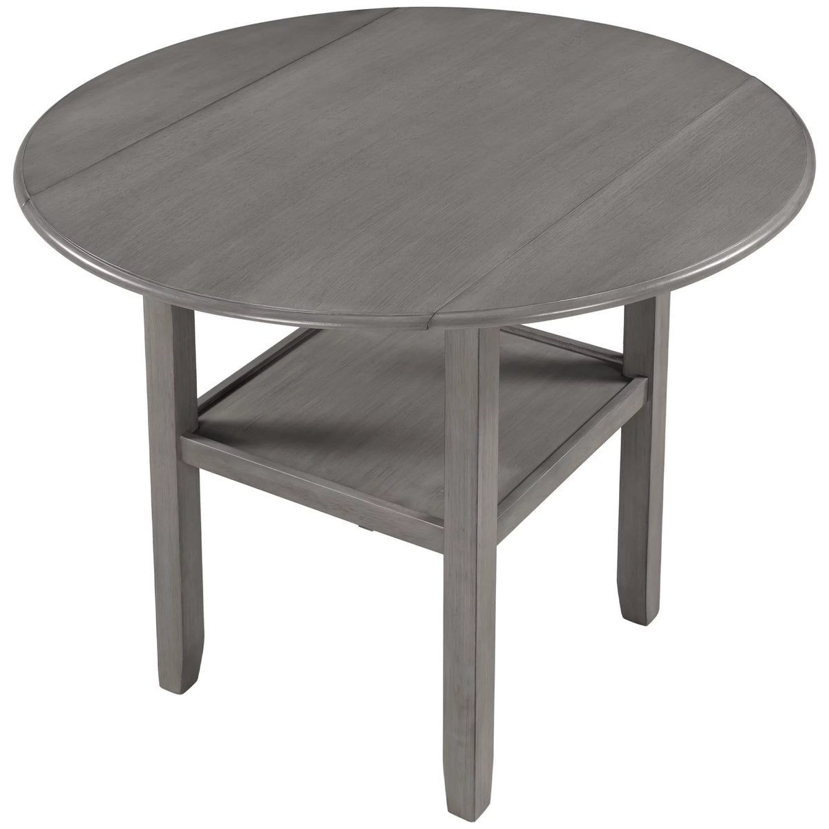 Round Drop Leaf Kitchen Dining Table with Shelf J3322