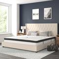 King Size Tufted Upholstered Platform Bed with Pocket Spring Mattress T9485