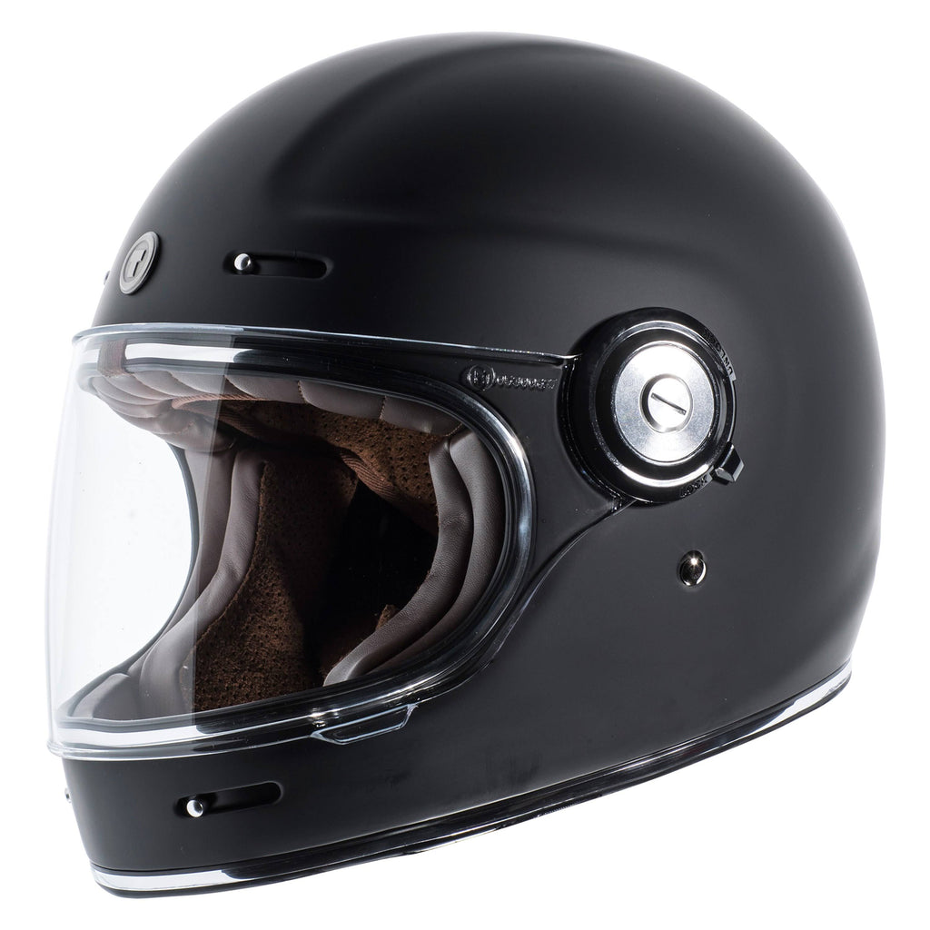 Matte Black Retro Full Face Helmet T98631