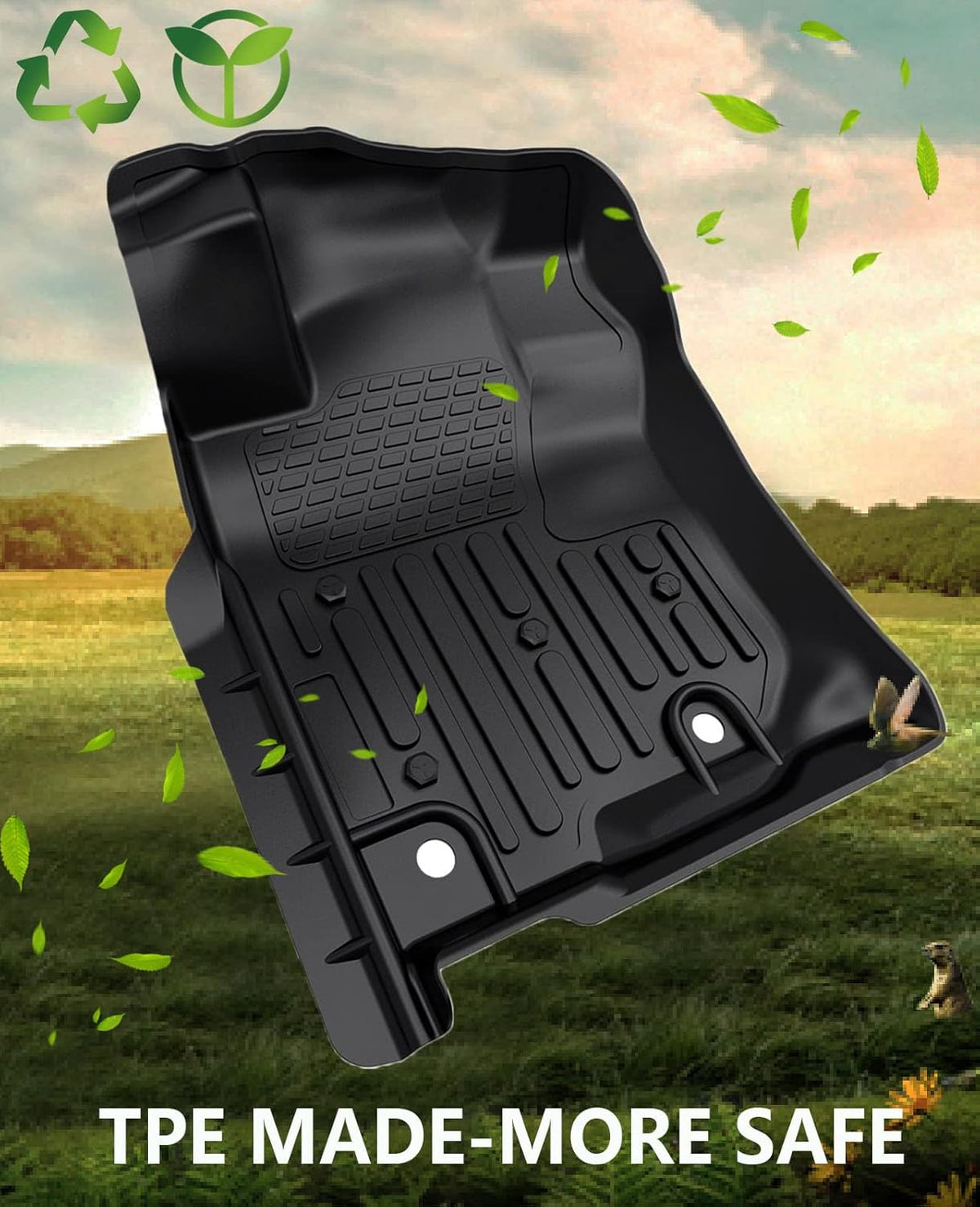 Black All-Weather Floor Liners for Toyota 4Runner and Lexus GX460 O9839