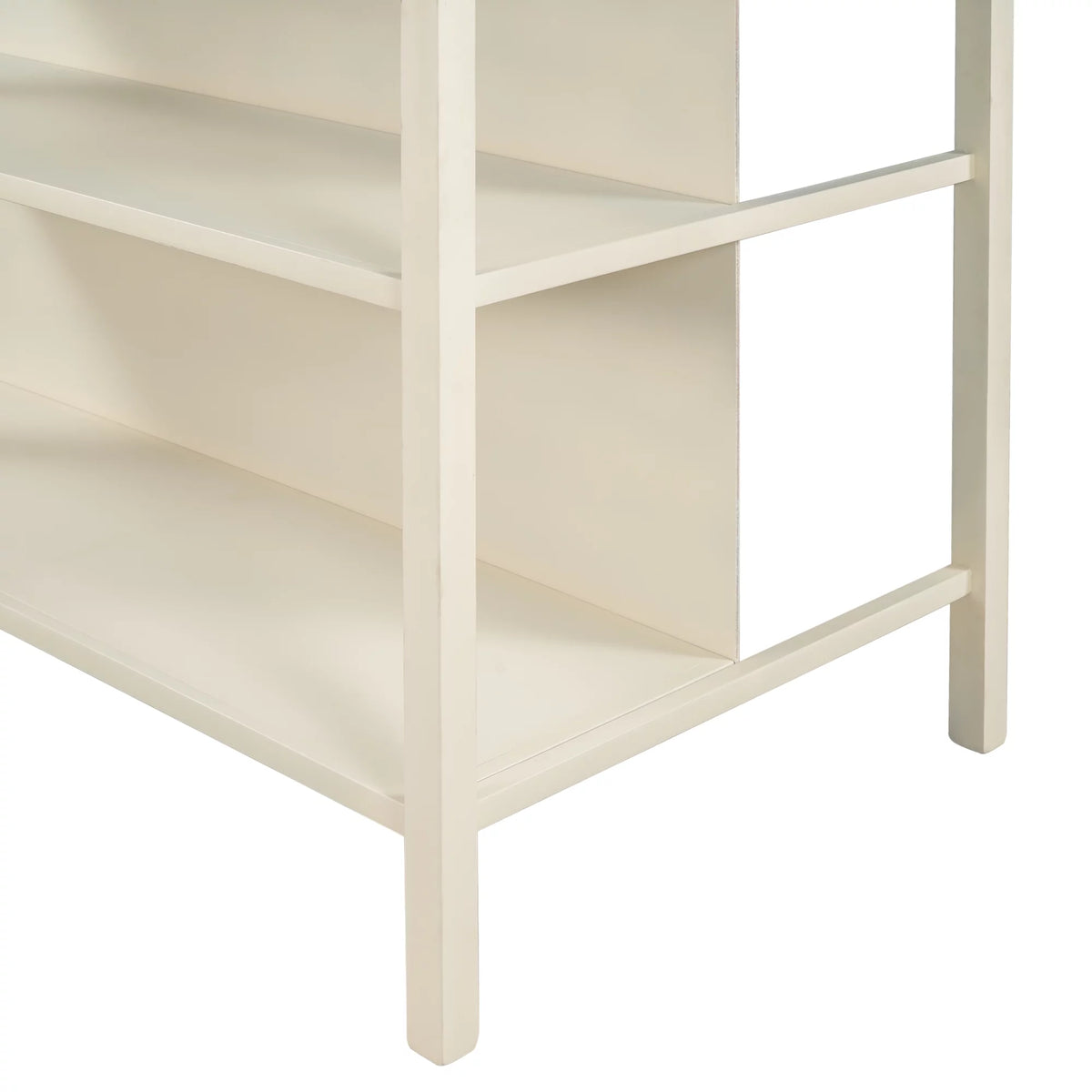 Solid Wood Kitchen Island with 2 Open Shelves H1698