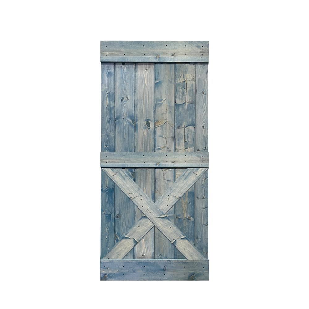 Charcoal Black Stained Solid Knotty Pine Wood Interior Sliding Barn Door Slab Z3292