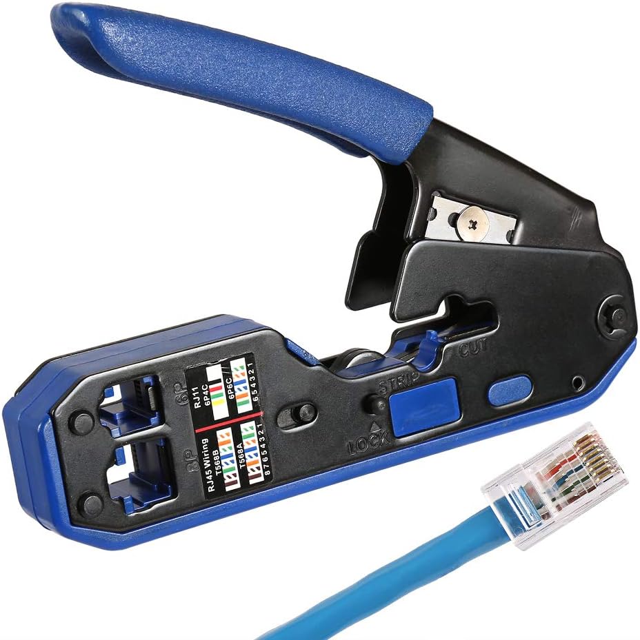 RJ45 Crimp Tool Kit with 50PCS CAT5e CAT6 Connectors F9211