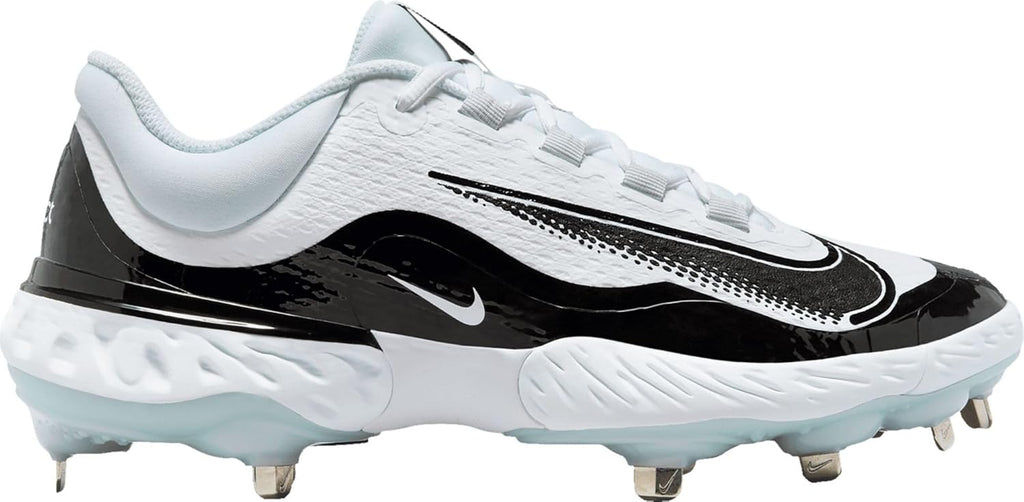 White-Black Metal Baseball Cleats L530