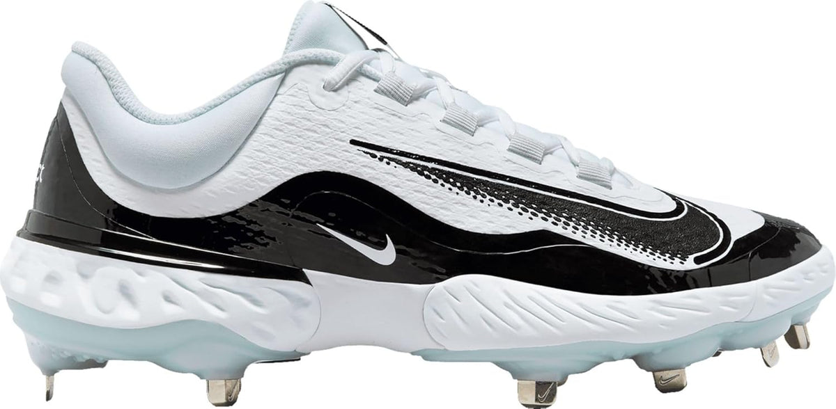 White-Black Metal Baseball Cleats L530