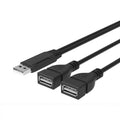 2.0 USB One Female Two Male Data Charging Cable 30cm H745024