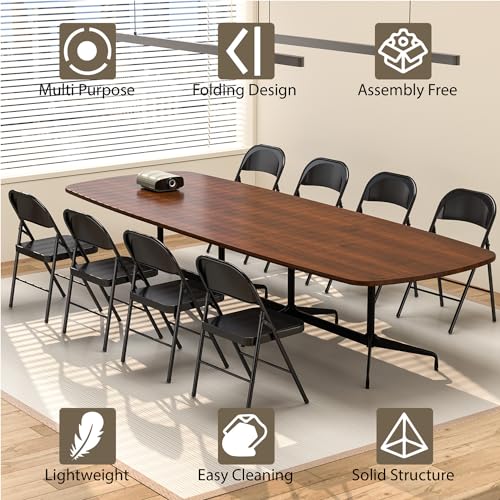 4 Pack Folding Chairs with Padded Cushion & Back (Black) S9965