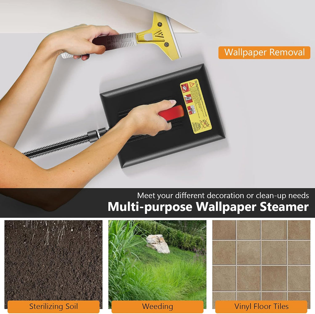 Wallpaper Steamer with 10FT Hose & Large Steam Plate N740226