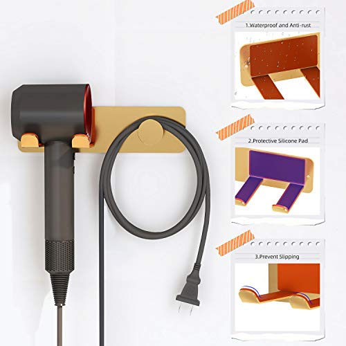 White Stainless Steel Self Adhesive Hair Dryer Holder Y460