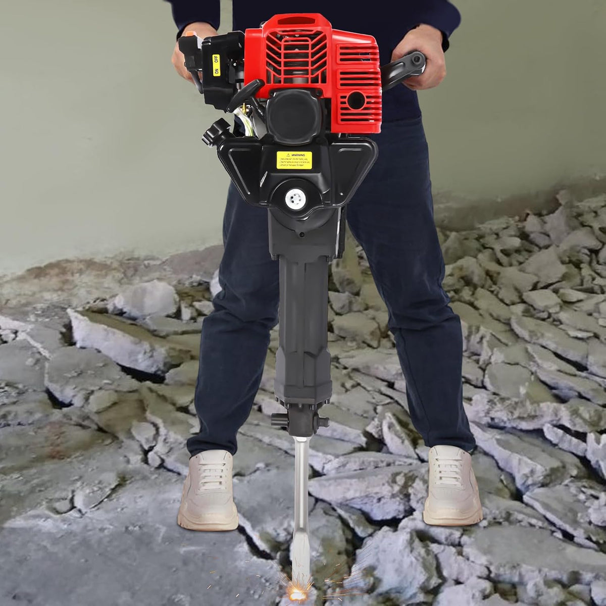 52CC 2 Stroke Gasoline Concrete Breaker with 2 Chisels O4542