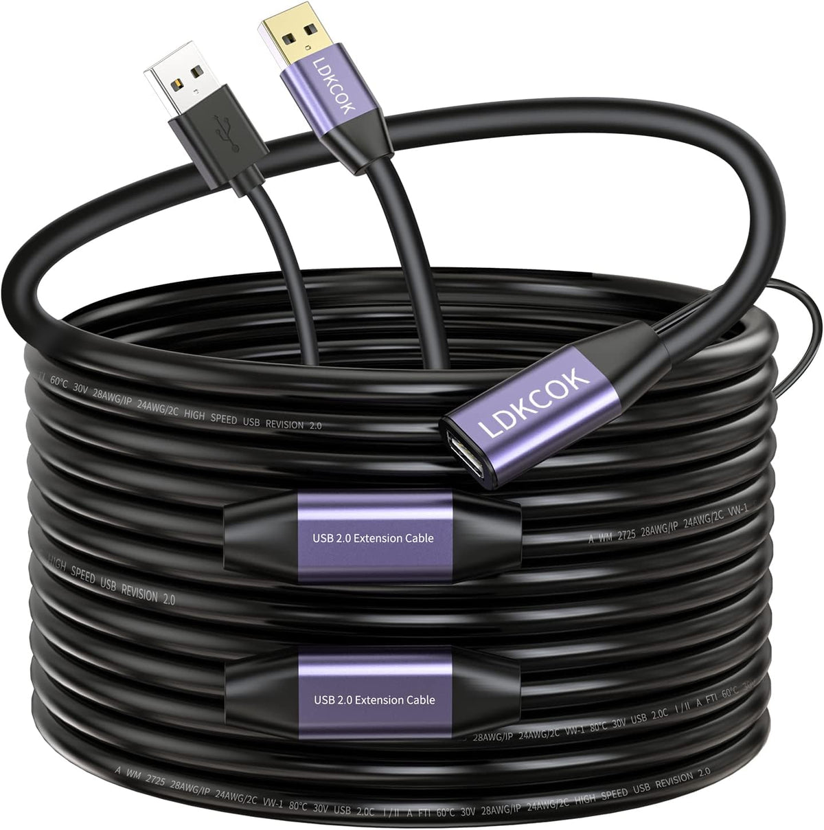 USB 2.0 Type A Male to A Female Extension Cable 100ft B725384