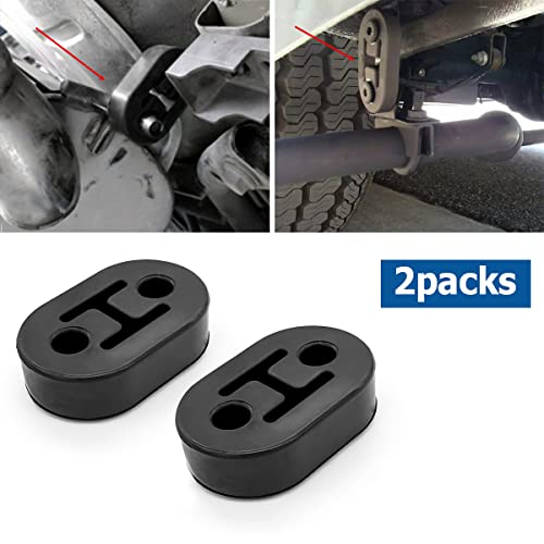 2PCS Universal 2 Holes 0.43inch Heavy Duty Exhaust Rubber Hanger H636