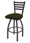 Swivel Bar Stool with Pewter Finish and Canter Pine Seat V8723