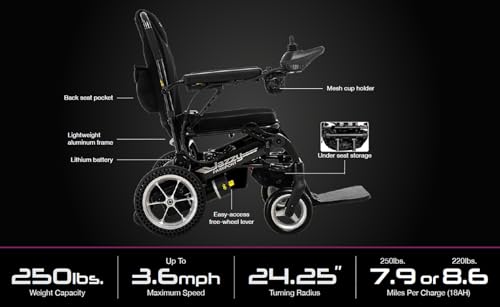 Compact Travel Power Chair with Lithium-ion Battery P660