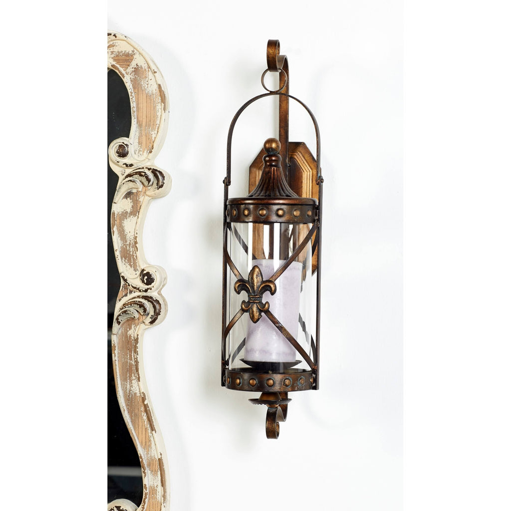 Bronze-finish Candle Sconce Z48786