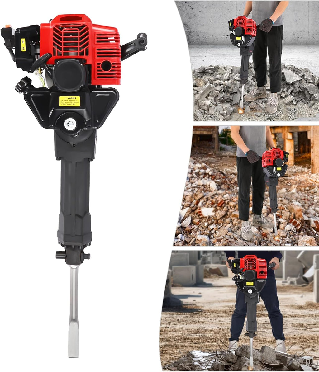 52CC 2 Stroke Gasoline Concrete Breaker with 2 Chisels O4542