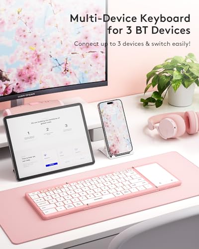 Foldable Bluetooth Keyboard with Touchpad, Black R50687