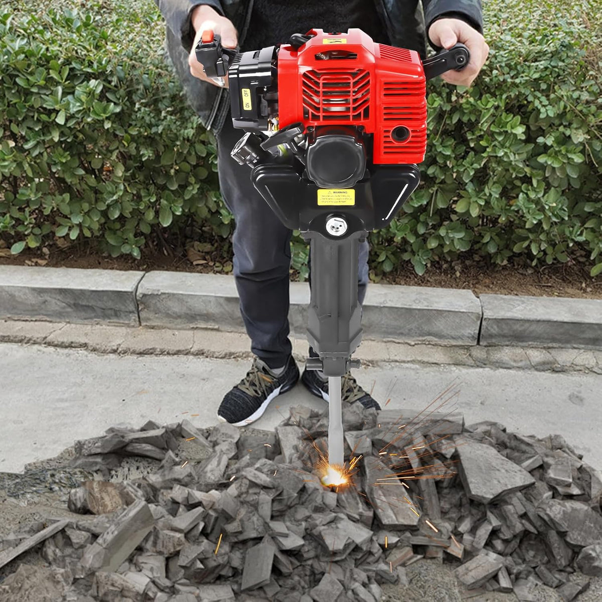 52CC 2 Stroke Gasoline Concrete Breaker with 2 Chisels O4542