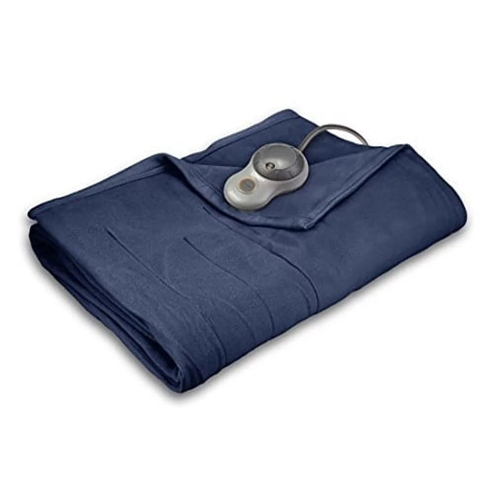 Electric Heated Fleece Channeled Blanket, Twin, Newport Blue W487