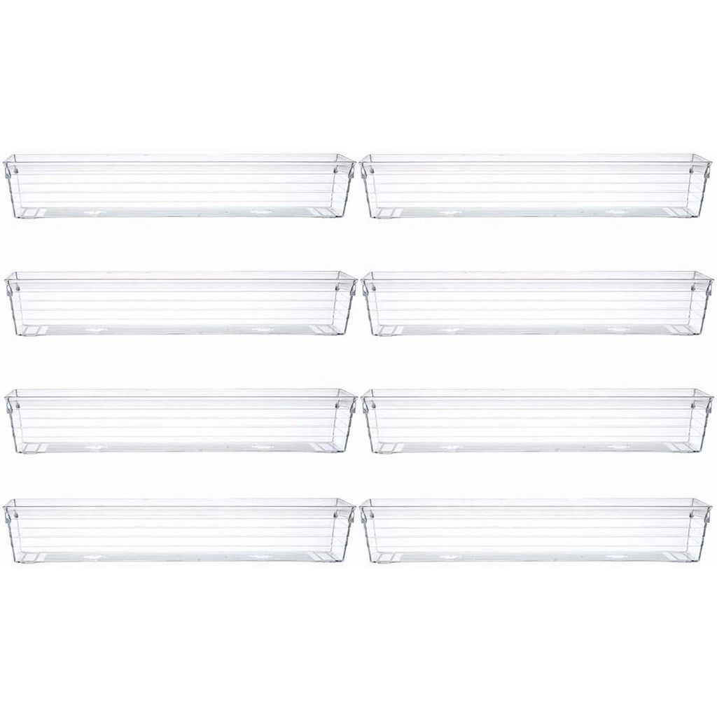 Set of 8 Clear Plastic Drawer Organizer Tray X55629