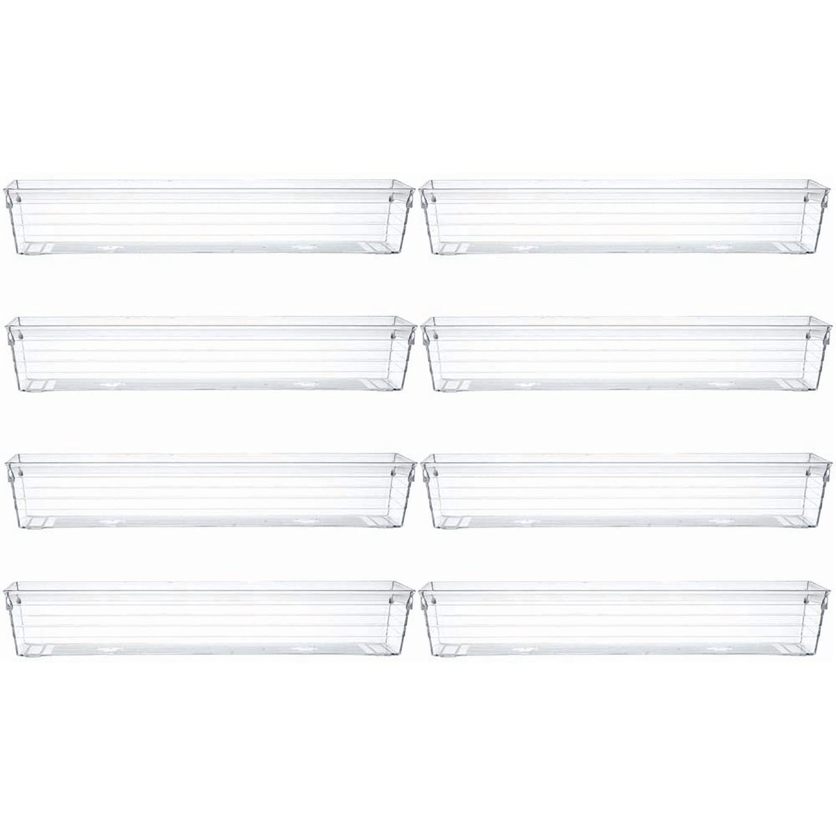 Set of 8 Clear Plastic Drawer Organizer Tray X55629