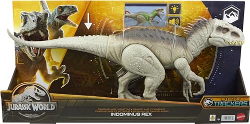 Camouflage 'n Battle Dinosaur Toy, Indominus Rex Figure with Lights, Sounds & Motion Z487669