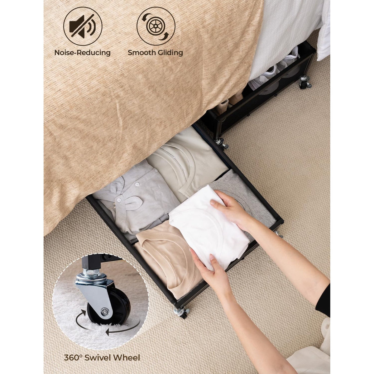2-Pack Metal Underbed Storage Bins, 80L E4056