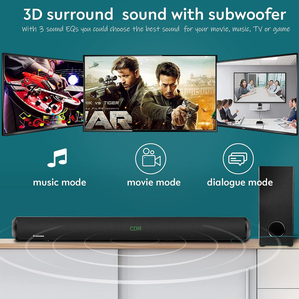 28-INCH 120W Sound Bar with Subwoofer G77894