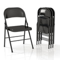 4 Pack Folding Chairs with Padded Cushion & Back (Black) S9965
