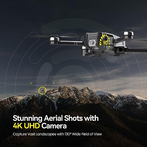 4K UHD GPS Drone with Camera, 52 Minutes Flight Time, Foldable Quadcopter with Brushless Motor R918