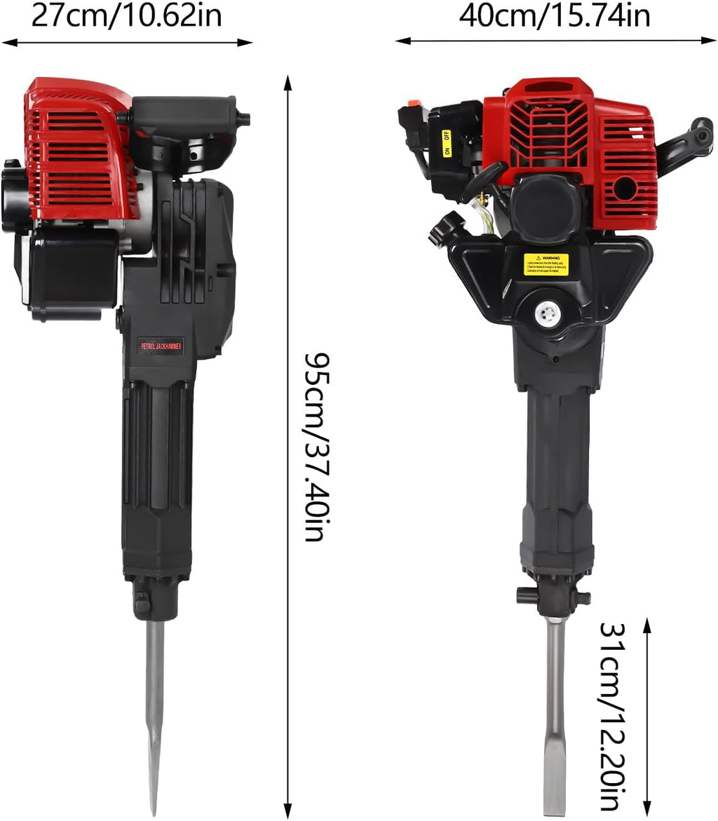 52CC 2 Stroke Gasoline Concrete Breaker with 2 Chisels O4542