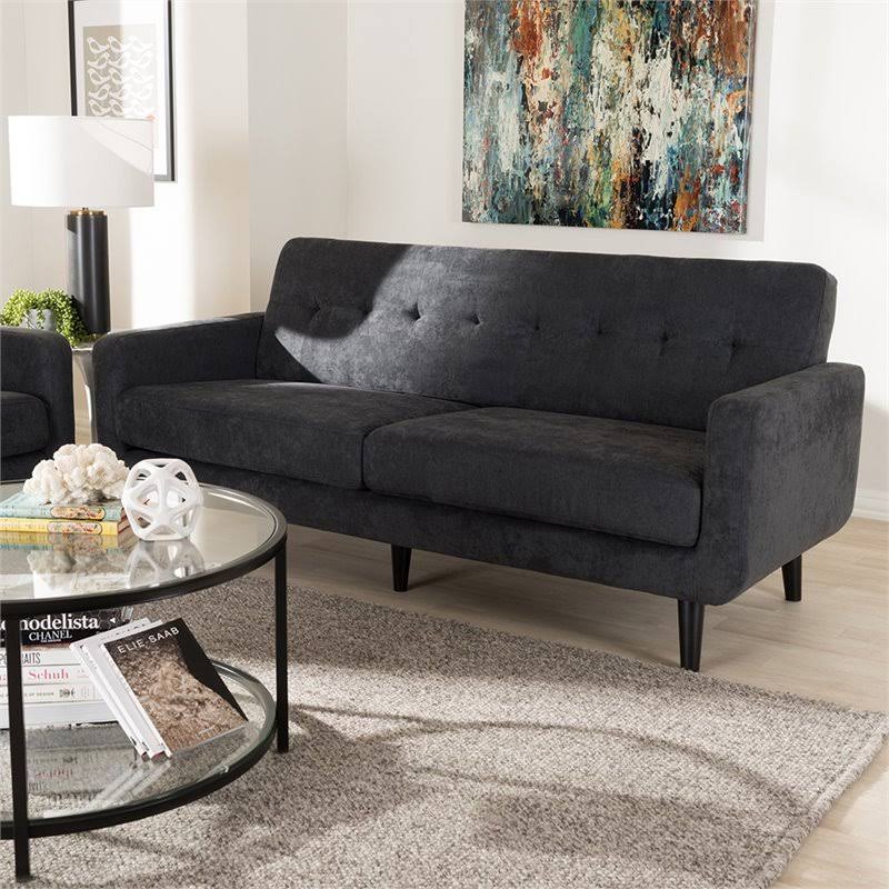 Dark Gray Tufted Sofa Q810