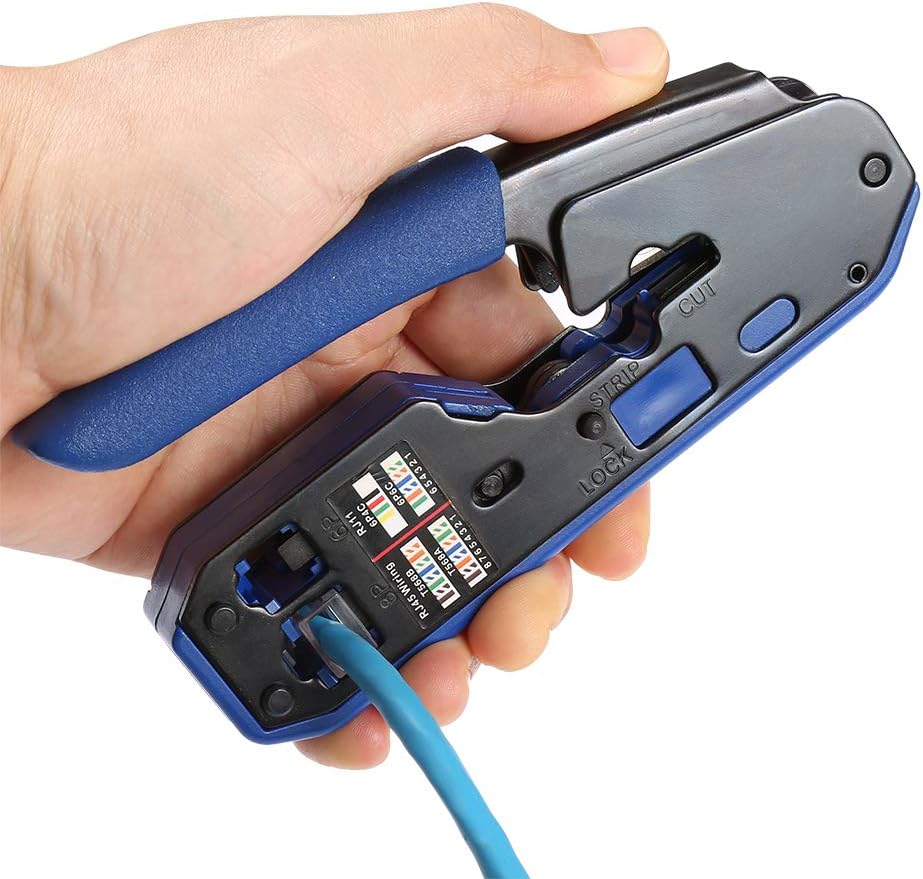 RJ45 Crimp Tool Kit with 50PCS CAT5e CAT6 Connectors F9211