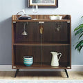 30 Glass Door Bar Cabinet in Dark Walnut G9374