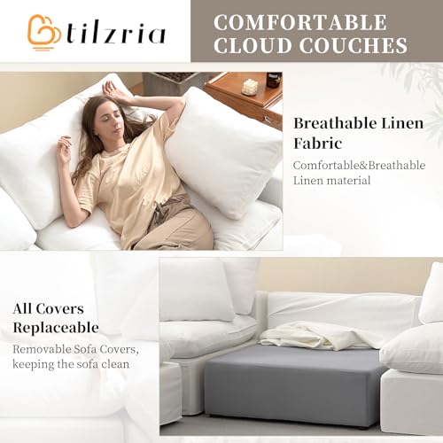 White U-Shaped Sectional Sofa with Detachable Covers A337