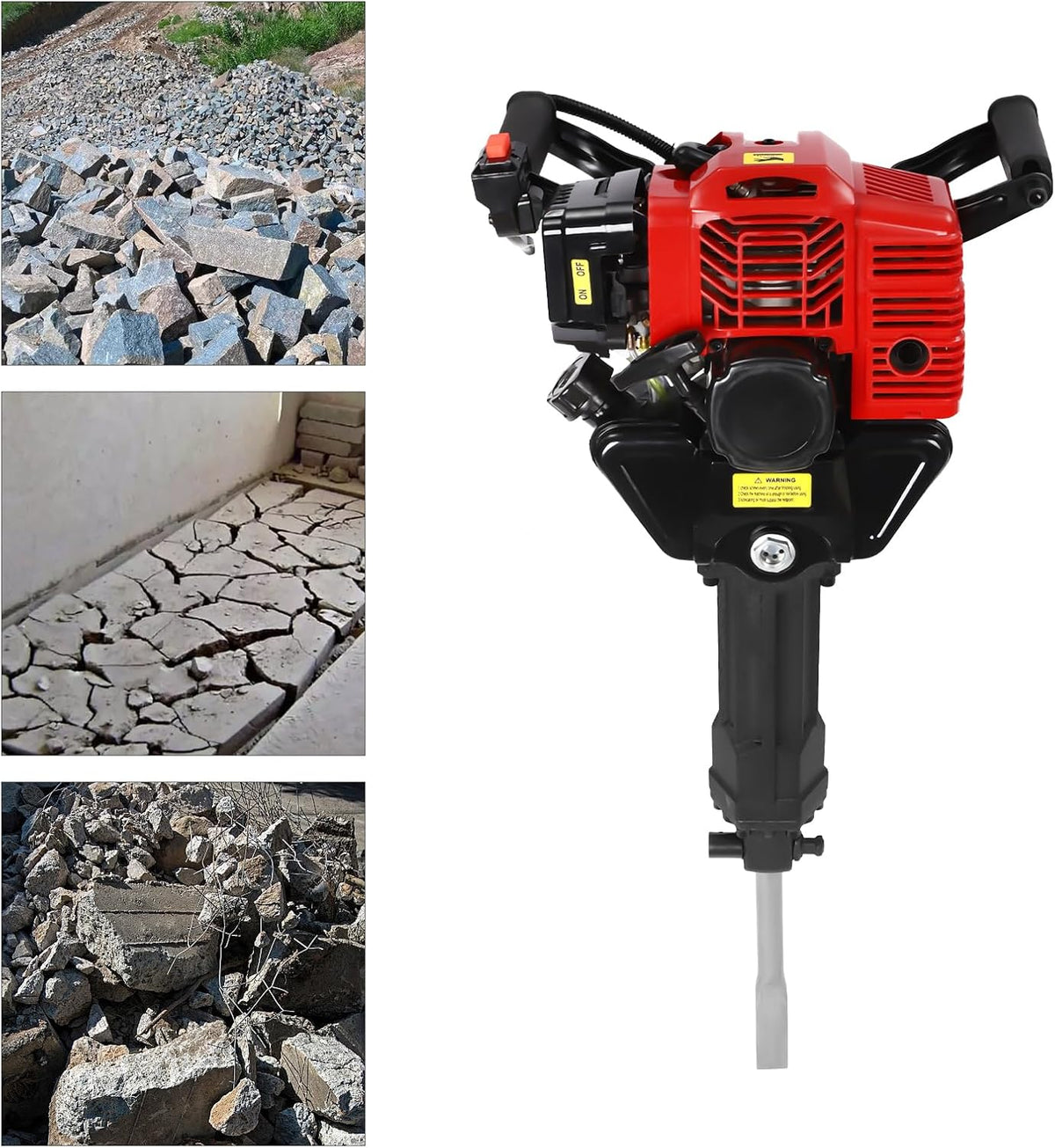 52CC 2 Stroke Gasoline Concrete Breaker with 2 Chisels O4542