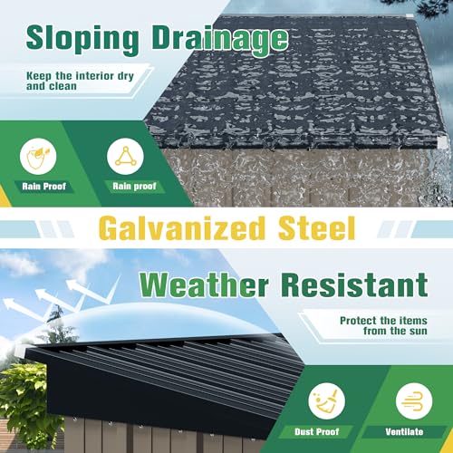 5 x 3 FT Waterproof Metal Garden Storage Shed B803194
