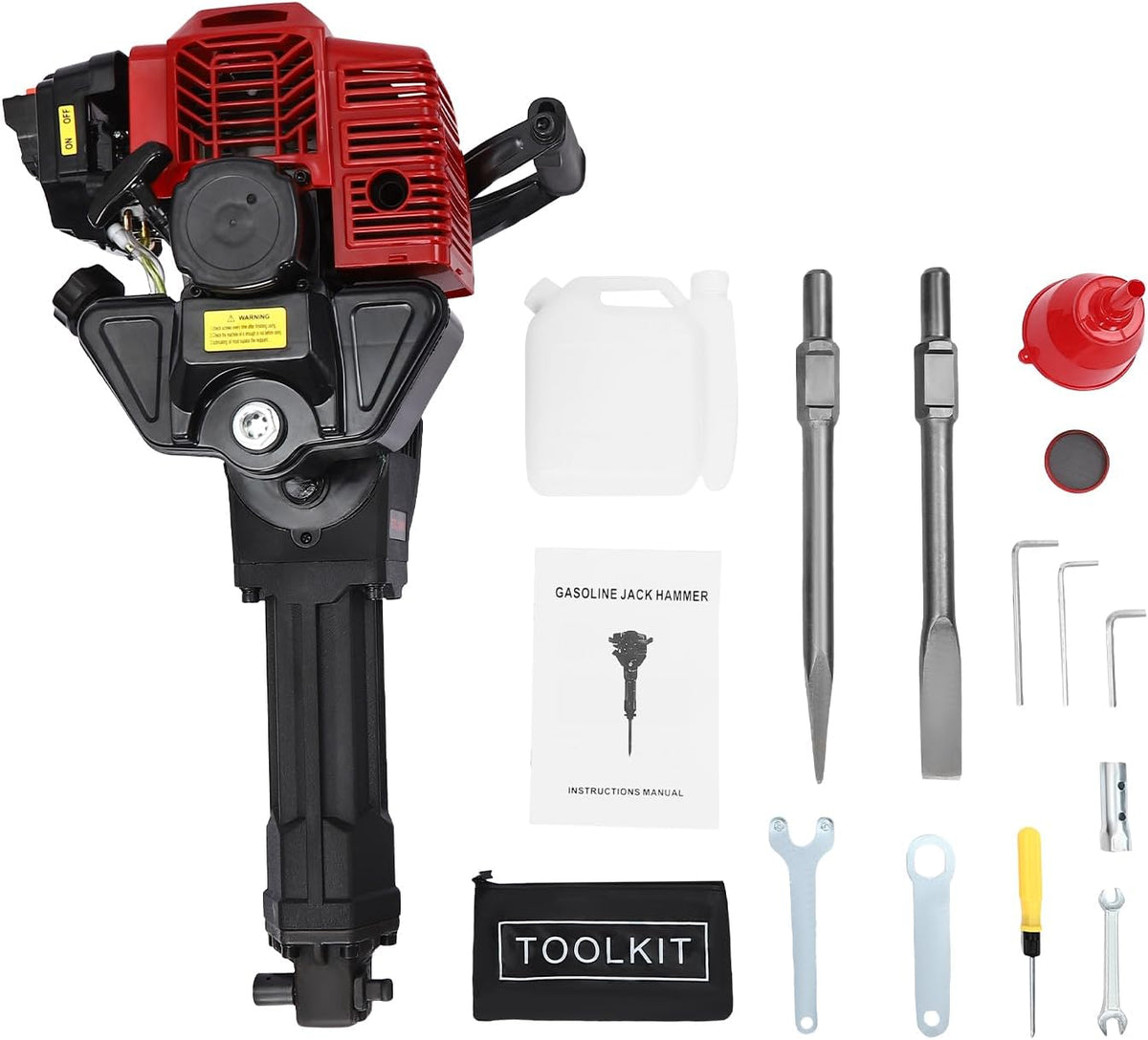 52CC 2 Stroke Gasoline Concrete Breaker with 2 Chisels O4542
