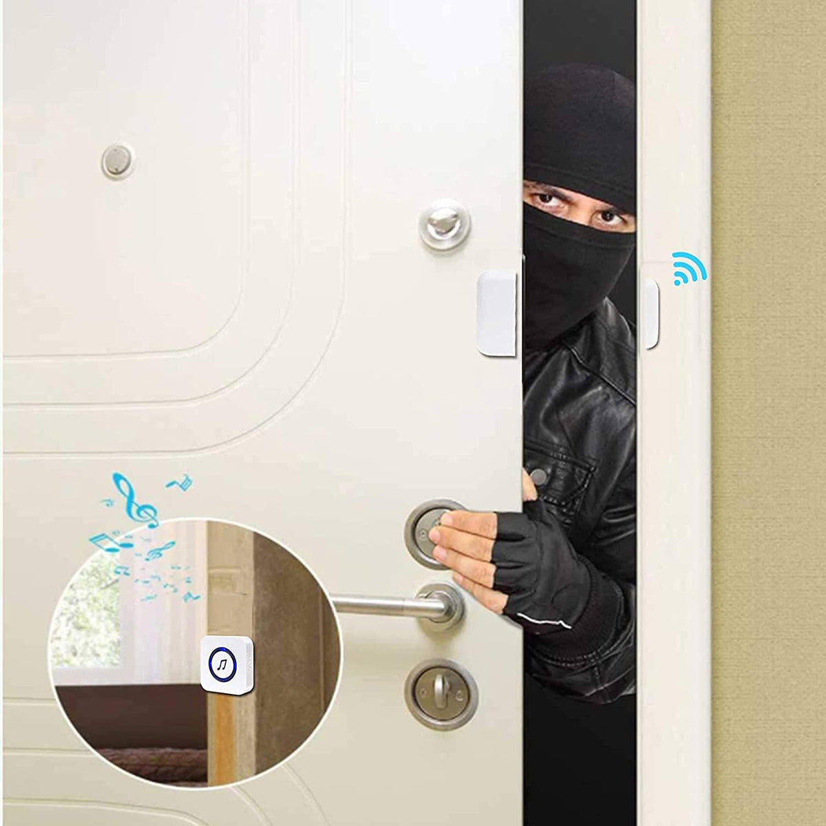 Wireless Door Open Chime with 3 Receiver 3 Magnetic Sensor S22481
